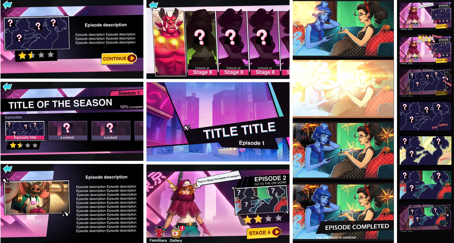 Episodes and seasons structure in the UI
