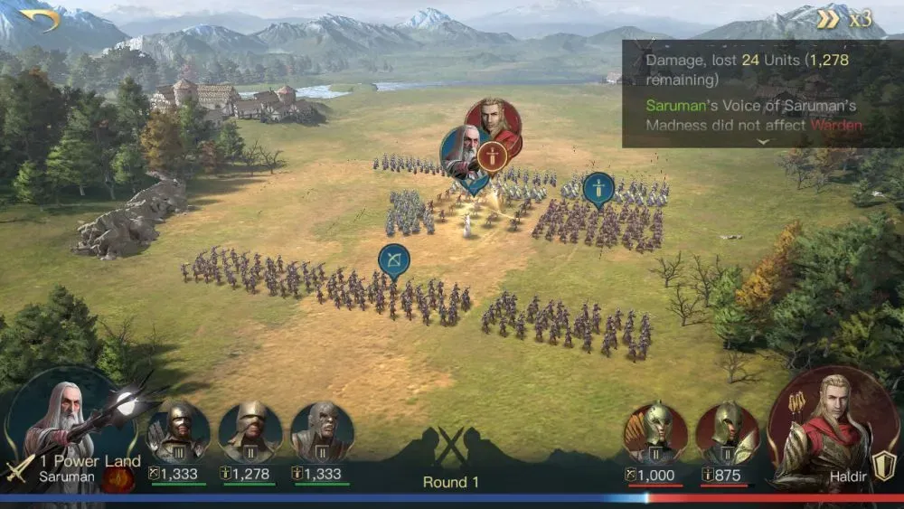 Battle screen with commanders and armies