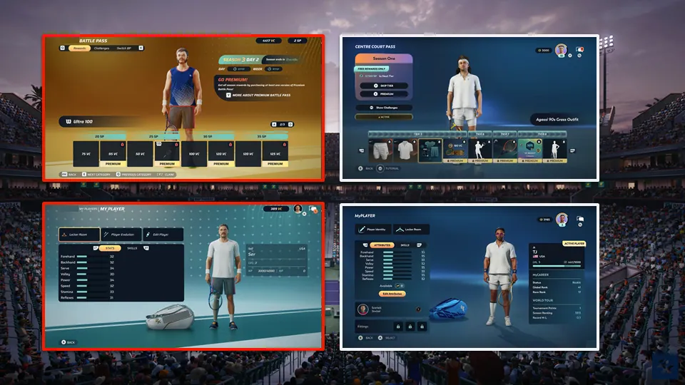 Shipped screens for career and customisation