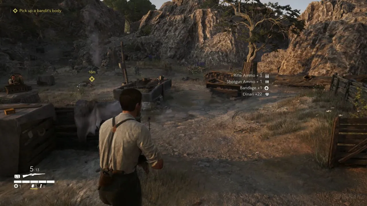 Looting in the world: a contextual list appears right next to the container
