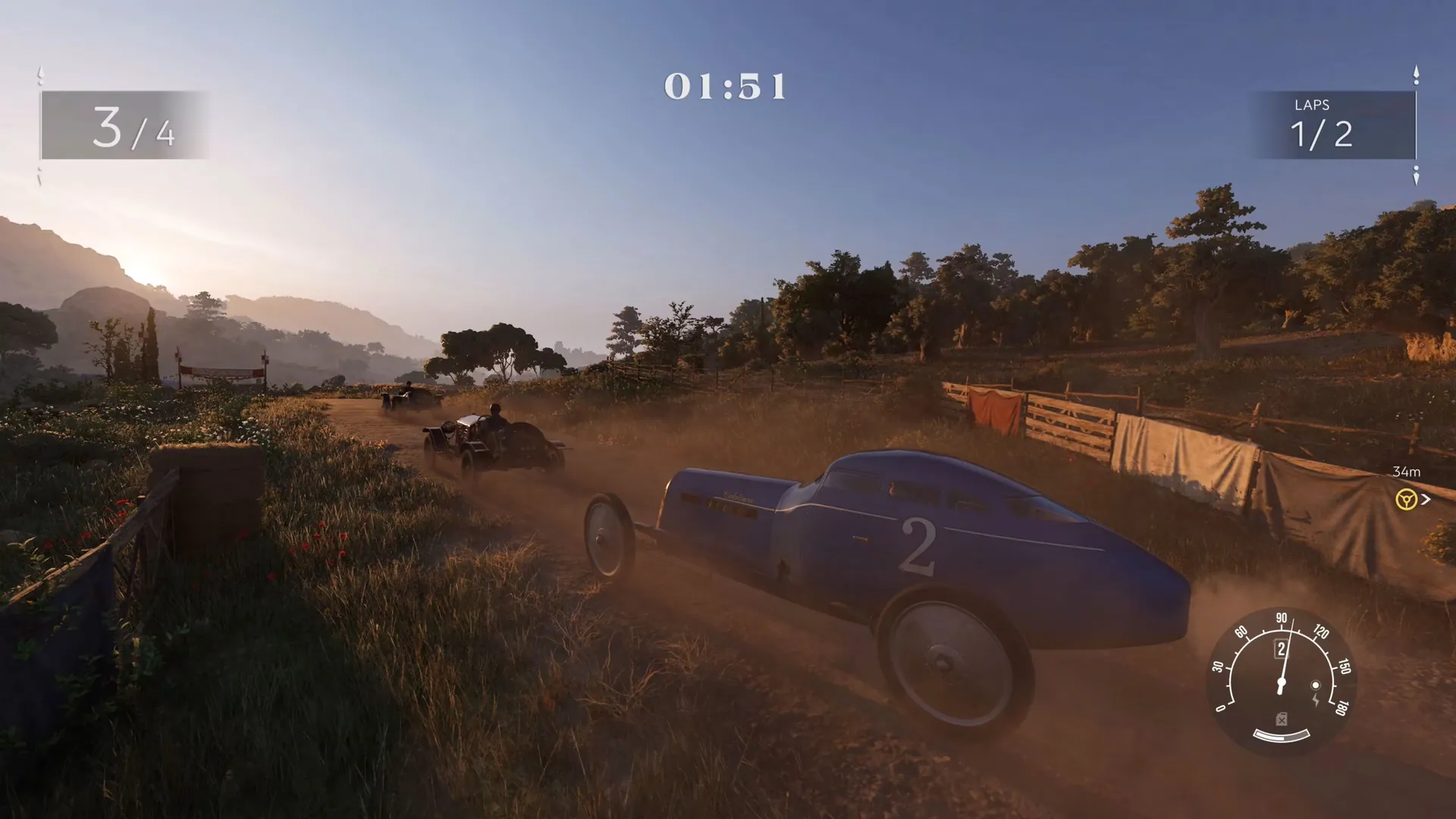 Free Ride update: race HUD with position, lap timer and speedometer
