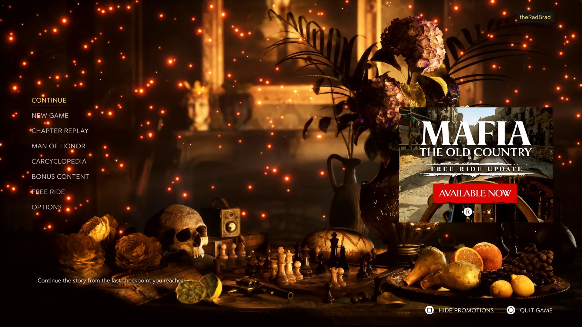 Main menu with a dedicated Man of Honor entry, so returning players find the expansion straight away