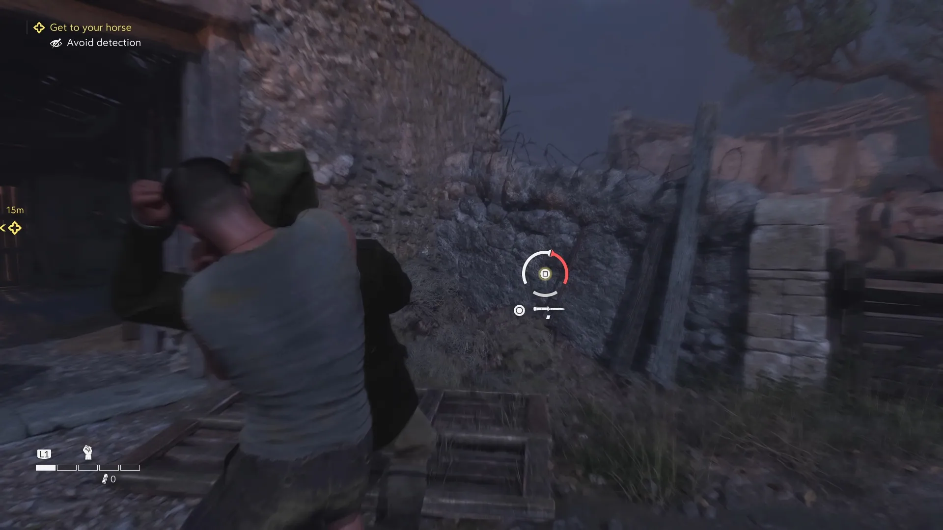 Struggle minigame: a radial timing gauge placed at the centre of the action