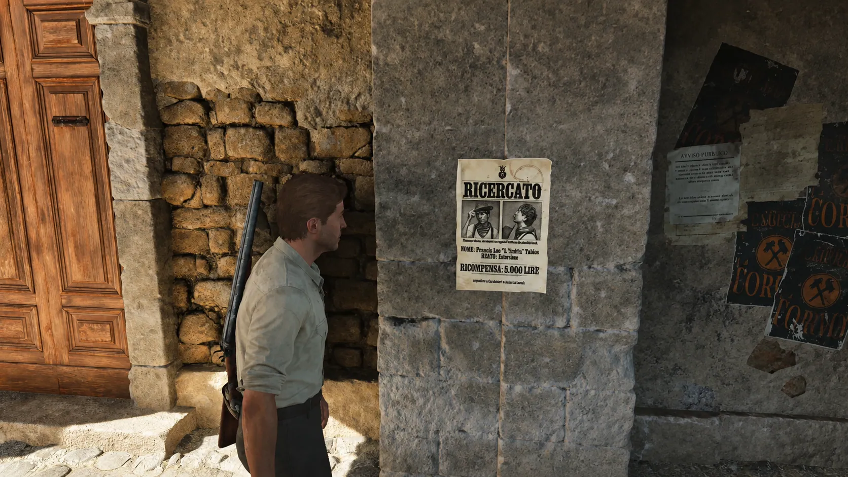 An easter egg: my own face on a wanted poster in the game